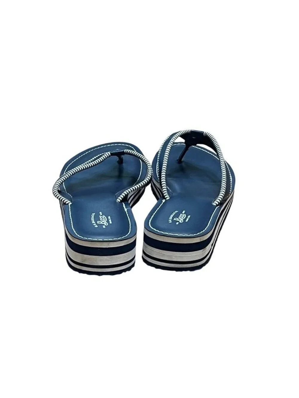 G.H. Bass & Co. Womens Jodi Navy Blue Flip Flop Sandals Size 11M